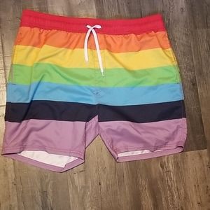 Rainbow swim trunks